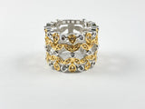 Modern & Cute Floral Yellow Gold Band Ring