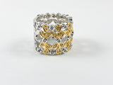 Modern & Cute Floral Yellow Gold Band Ring