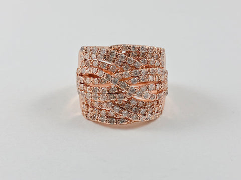 Fine Elegant Design CZ Rose Gold Ring