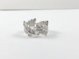 Modern Leaf Design Eternity Brass Ring