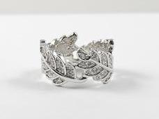 Modern Leaf Design Eternity Brass Ring