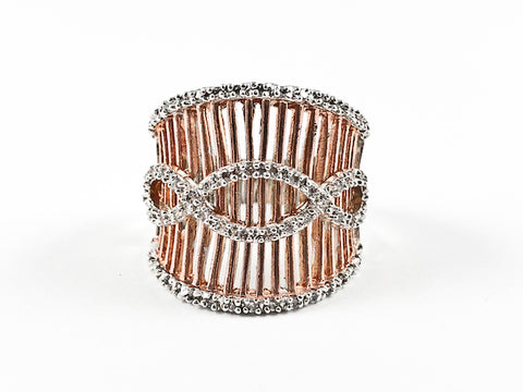 Modern Stylish Wire Design Rose Gold Brass Ring