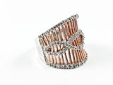 Modern Stylish Wire Design Rose Gold Brass Ring