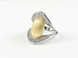 Classic Elegant Bean Design V Setting Brass Ring
