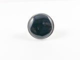 Classic Casual Round Black Onyx Brass Ring