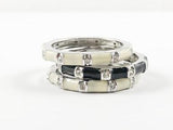 Fun Enamel Set Of 3 Brass Rings