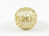 Floral Gold Brushed Ball Shape Brass Ring