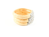 3 Piece Gold Brushed 2 Tone Stack Brass Ring