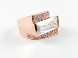 3 Layer Irregular Shaped Rose Gold Brass Ring