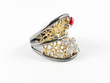 Unique Modern Ladybug 2 Tone Brass Ring