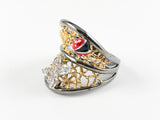 Unique Modern Ladybug 2 Tone Brass Ring
