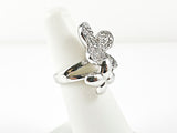 Casual Delicate Double Flower Dimensional Brass Ring
