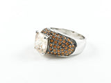 Modern Stylish Classic Colorful Center CZ Brass Ring