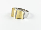 Unique Textured Matte Finish Gold Tone Brass Ring