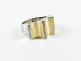 Unique Textured Matte Finish Gold Tone Brass Ring