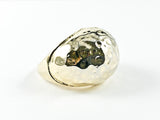 Unique Half Dome Hammered Design Gold Tone Fashion Ring