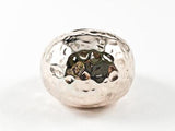 Unique Half Dome Hammered Design Pink Gold Tone Fashion Ring
