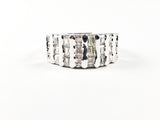 Classic Fine Thin Multi Row High Quality CZ Setting Brass Ring