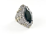 Beautiful Elegant Marquise Shape Exotic Design With Fine CZ Setting & Style Brass Ring