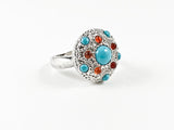 Cute Fun Round Vintage Color & Design Style Brass Ring