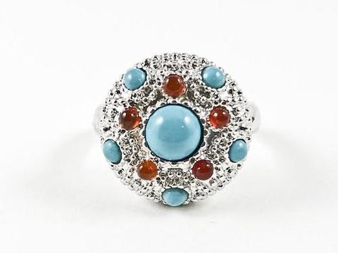 Cute Fun Round Vintage Color & Design Style Brass Ring