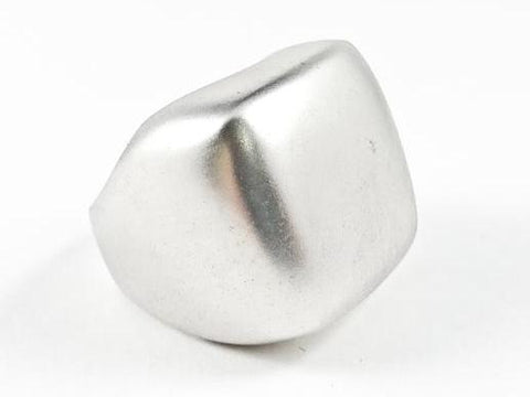 Modern Square Shape Polished Smooth Matte Finish Brass Ring