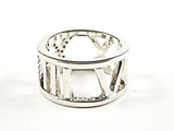 Elegant Open Roman Numeral Design Brass Band Ring