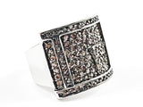 Elegant Rectangle Watch Design Micro Brown Color CZ Setting Brass Ring