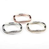 Unique Tri Color Tone 3 Piece Set Wavy Shape Brass Ring