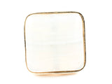 Nice Large Single Square Moon Stone Shape Gold Tone Brass Ring