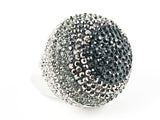 Fancy Large Dome Shape Form Micro Mix Dark Color Crystals Setting Fashion Ring
