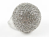 Fancy Large Dome Shape Form Micro Crystals Setting Fashion Ring