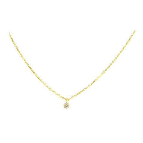 Classic Round Dainty Design Gold Tone Brass Necklace