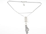 Beautiful Modern Spiral Twist Pendant With Tassel Long Style Brass Necklace