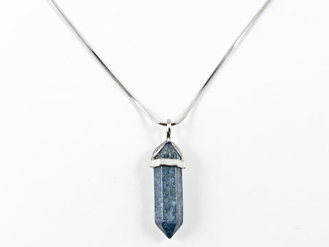 Pendulum Crystal Shaped Tanzanite Stone Brass Necklace