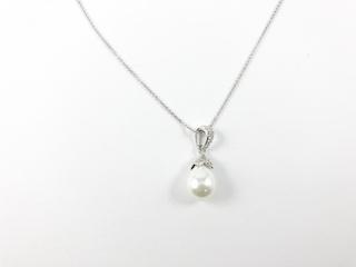 CZ & Pearl Drop Necklace