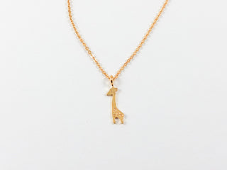 Cute & Dainty Giraffe Yellow Gold Necklace