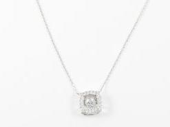 Squared CZ design With Cute Dangling Center Stone Brass Necklace