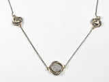 Elegant Fun Long Swirl Wire Texture Design Brass Necklace