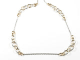 Modern Elegant Chain Link Design 2 Tone Style Brass Necklace