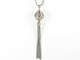 Elegant Two Tone Design Round Ball With Tassel Brass Necklace