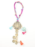 Religious Colorful Handmade St. Benedict Steel Door Medallion