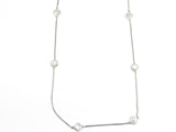 Modern Textured Diamond Shape Mother Of Pearl & CZ Post Charms Long Brass Necklace