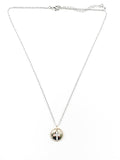 Beautiful Gold Tone Round Disc With Dainty Cross CZ Brass Necklace