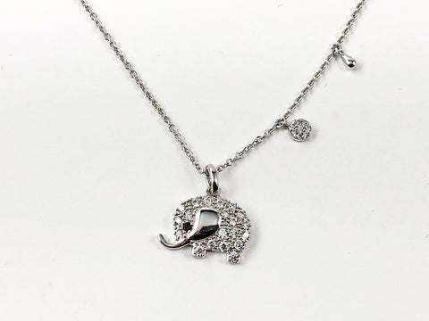 Cute Micro CZ Elephant Pendant Charm & Dangle Charms Brass Necklace