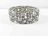 Fancy Unique Mix Shape Crystal Pattern Design Stretch Fashion Bracelet