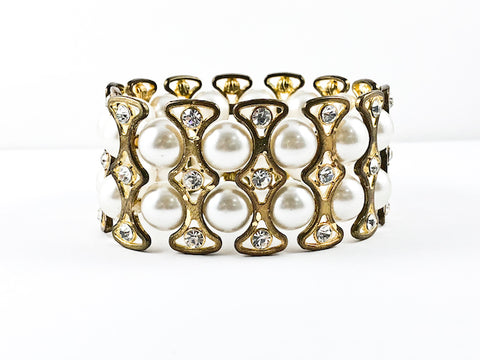 Fancy Elegant Pearl Stretch Fashion Bracelet