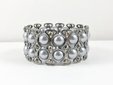 Fancy Elegant Grey Pearl Stretch Fashion Bracelet