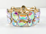 Unique Mix Shaped Aurora Borealis Color Stones Fashion Bracelet