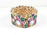 Fancy Sparkly Colorful Large Thick Stretch Fashion Bracelet
